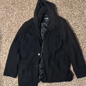 Men's Black Hooded Jacket. Apt 9